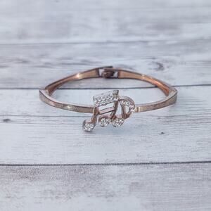 Music Note Bracelet - Heavy Tarnish/Discoloration - Missing Gem